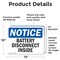 Signmission Battery Disconnect Inside, 14 in W x Rectangle, Vinyl Decal OS-2PACK-NS-D-1014-L-15297 - alternate 2